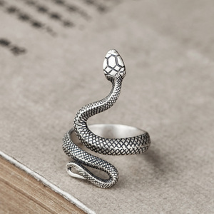 <span class=keywords><strong>925</strong></span> <span class=keywords><strong>Sterling</strong></span> Anello D'argento Del Serpente per Gli Uomini e Le Donne Dell'annata Punk Gotico Gioielli In Argento Dei Monili Animali - Product Image 3