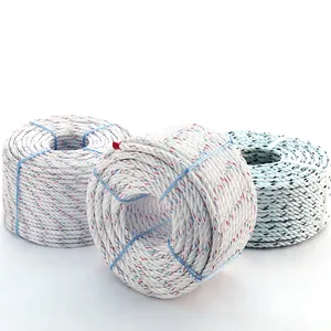 3 किस्में मुड़ रस्सी सफेद रंग के लिए polypropylene रस्सी सामग्री हैंडलिंग उपकरण