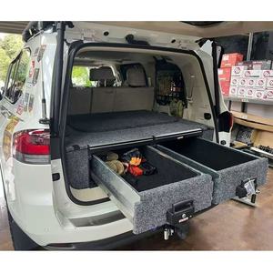 Fournisseurs de premier plan VRD4X4 Kits de tiroirs coulissants doubles LC300 Accessoires pour véhicules tout-terrain Boîte de rangement pour lit de voiture Tiroir à roulettes personnalisé pour pick-up - Product Image 1