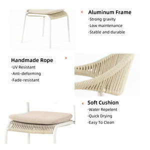 Muebles de exterior de lujo, sillas de comedor y mesa de jardín, juego de muebles de patio de cuerda para Hotel, restaurante, uso comercial - Product Image 3