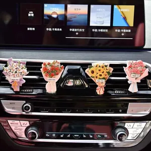 TX fleur tournesol sortie de voiture Clip de ventilation Rose Clip de climatisation voiture décoration intérieure cadeau pour fille