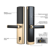 Serrure de porte intelligente à empreintes digitales UIELOCK M08, serrure électronique sans clé avec empreintes digitales WIFI Tuya pour la maison, OEM ODM, directement de l'usine