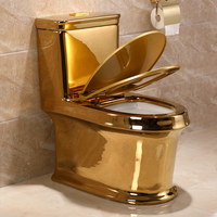 WC monobloc mural de luxe en or brillant pour salle de bain, fabriqué à Chaozhou
