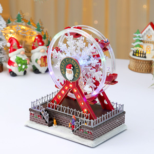 2025 nuevo regalo de vacaciones creativo decoración de Navidad giratoria Rueda de la fortuna caja de música - Product Image 1