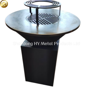<span class=keywords><strong>Barbecue</strong></span> extérieur moderne noir <span class=keywords><strong>avec</strong></span> station de cuisson au charbon de bois, rangement intégré pour bois et tiroir à cendres - Product Image 6
