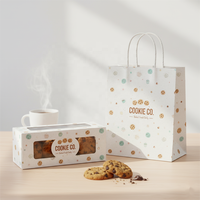 Fett dichte Donut Hotdog Dessert Torten schachtel, Marken-Logo zum Mitnehmen Lebensmittel verpackung Keks schachteln mit Papiertüte
