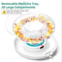Dispensador de Pastillas Automático Inteligente con Alarma, Organizador Electrónico de Pastillas para 28 Días, para Personas Mayores, Vitaminas y Medicamentos, Fácil de Usar