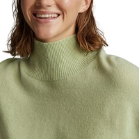Pull tricoté décontracté à col montant et manches longues pour femme, couleur unie, avec logo personnalisé, vente en gros