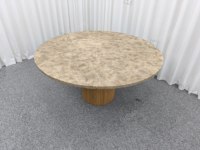 Nouveau design Table de salle à manger d'intérieur haut de gamme Table ronde avec plateau en bois et dessus en marbre Personnaliser la taille des couleurs