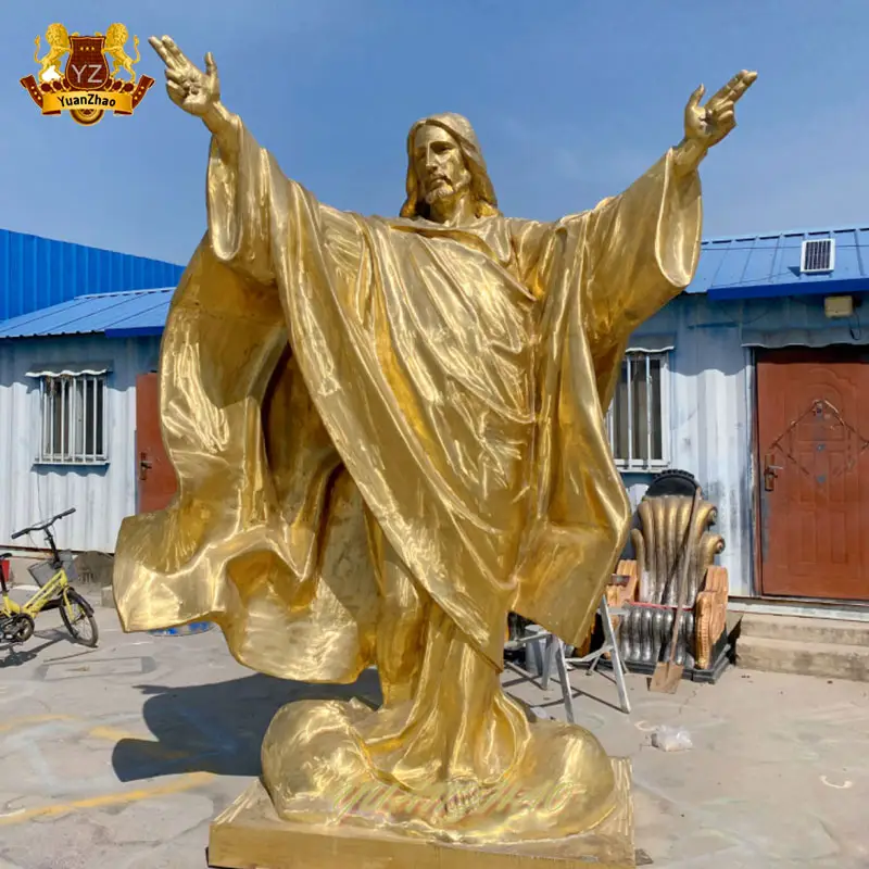 איכות גבוהה בגודל טבעי ברונזה ישו פסלים ענקיים פיסול מקורה חיצוני דקורטיבי קישוט קתולי מתכת ברונזה ישו
