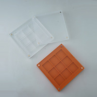 Palette de fards à paupières magnétique 9 compartiments, palette de blush crémeux vide avec couvercle transparent givré, palette de maquillage carrée pour correcteur pour femmes