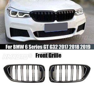 Calandre de pare-chocs avant pour BMW Série 6 GT G32 630I 640I 640I 620D <span class=keywords><strong>640D</strong></span> XDrive 2017 <span class=keywords><strong>2018</strong></span> 2019 Double Slat Black Grilles - Product Image 1