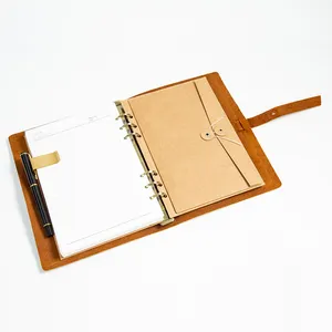 Vintage estilo personalizado diário de couro, com logotipo gravado a5 caderno diário para viajantes negócios e presentes
