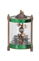 Horloge mécanique vintage et unique en émail cloisonné chinois / Bronze vert/bleu pour aquarium animé