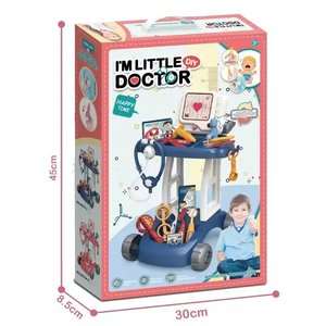 KSF penjual terbaik 14-Piece troli dokter <span class=keywords><strong>Set</strong></span> mainan untuk anak-anak mainan anak berpura-pura bermain mainan DOKTER bermain aksesoris lampu plastik suara - Product Image 6