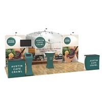 Stand d'exposition en promotion 3x6m (10x20 pieds) en aluminium durable avec tissu tendu pour salons professionnels et événements