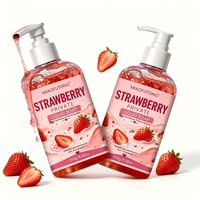 Savon liquide pour le corps à la fraise, à l'aloe vera et à la vitamine E, pH équilibré, hydratant, nettoyage doux, 250 ml, OEM ODM