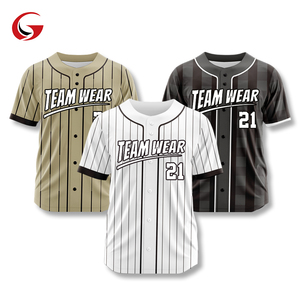Maillot de baseball classique personnalisé vierge à manches longues avec boutons, logo et nom brodés, pour hommes et jeunes, WBQ52 - Product Image 1