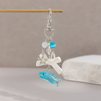 Océan Charmes Porte-clés Tortue Dauphin Coquillages Perles Perles amour Coeur Pendentif Porte-clés Cauris Coquillage Porte-clés Bijoux Accessoires