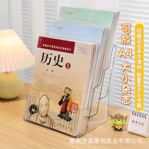 Estante de almacenamiento de libros infantiles transparente de acrílico, organizador de escritorio de 3 niveles para la zona de lectura de la habitación de los niños - Product Image 4