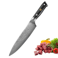 Keukenmessen Accessoires 67-laags 8 inch Damascus staal Japans koksmes met G10 handvat voor koken Santoku mes