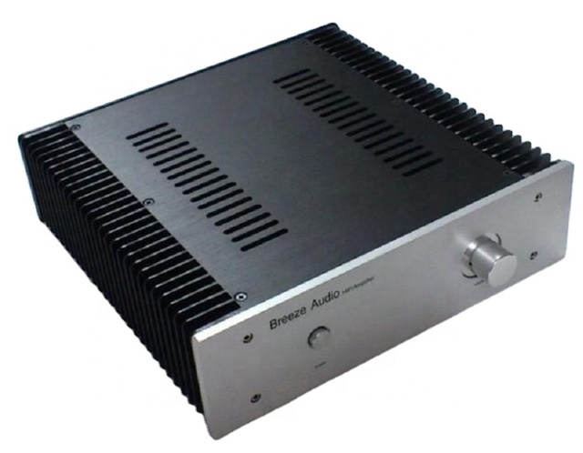 BRZHIFI BZ3209 Audio Double Radiator Aluminum Case Tube Amplifier Chassis DIY Custom Black Hifi Enclosure