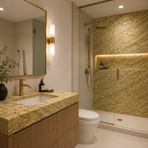 Giallo <b>Granite</b> Tile Polished Modern Style Durable for Countertop Applications - Product Image 3