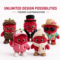 Peluche de Mascota de Frambuesa Personalizado OEM ODM, Juguete de Peluche Suave al por Mayor, Animal de Peluche Personalizado, Regalo Promocional Directo de Fábrica