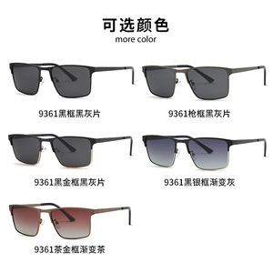 SPOEN Lunettes de soleil polarisées rectangulaires en métal UV400 pour hommes, protection solaire pour la pêche en plein air - Product Image 4