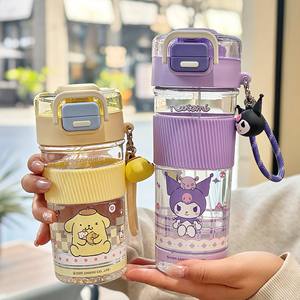 Gobelet en plastique Sanrio Kuromi, bouteille à paille Tritan 500 ml, bouteille d'eau portable pour enfants pour l'extérieur - Product Image 5
