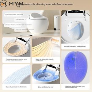 Nuevo diseño de baño de cerámica de alta calidad <span class=keywords><strong>S</strong></span> Trap White Egg Shape Smart Automatic Intelligent Wall Hung Body Sensor WC Inodoro - Product Image 6