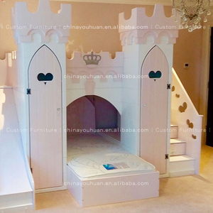 <strong>Children's</strong> Bunk <strong>Bed</strong> <strong>with</strong> Staggered Design Dreamy Cute Castle <strong>Bed</strong>, Bunk <strong>Bed</strong> <strong>with</strong> <strong>Slide</strong> Custom Princess <strong>Bed</strong> for Girls' Room - Product Image 4