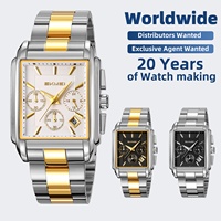 Reloj de Pulsera de Cuarzo para Hombre SKMEI 2339 con Esfera Cuadrada Moderna, Deportivo y Ejecutivo, de Acero Inoxidable, Resistente al Agua 30M, Analógico