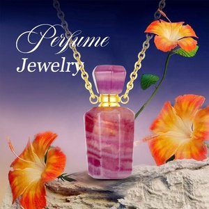 Parfüm Şişesi Kolye Kolye Doğal Mor Taş Esansiyel Yağı Difüzör Aromaterapi Kadınlar Takı - Product Image 6