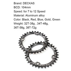 DECKAS-Bicicleta de Montaña Coroa BCD 104, 36T, 38T, redonda, angosta, ancha, 104BCD, 34, 32 dientes, velocidad única para m785, de aluminio, 12V, <span class=keywords><strong>11V</strong></span> - Product Image 4