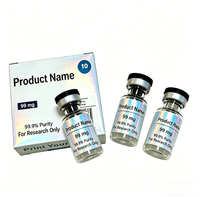 Emballage de médicaments personnalisé, design gratuit, étanche, 2 ml/3 ml/10 ml, étiquette et boîte de peptides, 1 paquet, 2 flacons, plateau en plastique, boîte holographique