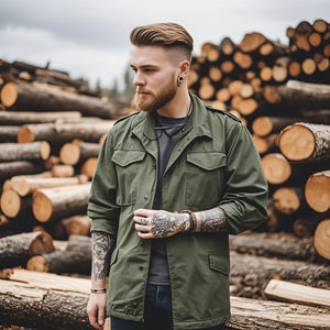 Chaqueta de Algodón de Secado Rápido, Chaqueta Verde de Lona, 100% Algodón, Chaqueta Bomber Táctica para Niños - Product Image 1