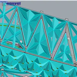 Nouvel fachadas edifício Material decorativo alumínio 3D parede fachada painel