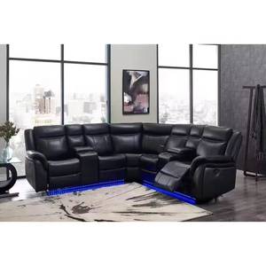 Sofá Esquinero Eléctrico Reclinable de Cuero Sintético Premium Frank, Conjunto de Muebles para el Hogar con Asiento Individual Extensible - Product Image 2
