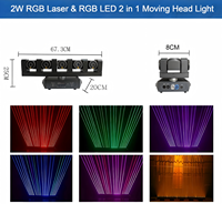 Projecteur laser à faisceau RGB 5 têtes 5*2W, éclairage de scène LED à tête mobile, contrôle DMX512 par activité sonore, éclairage DJ pour discothèque, club, bar