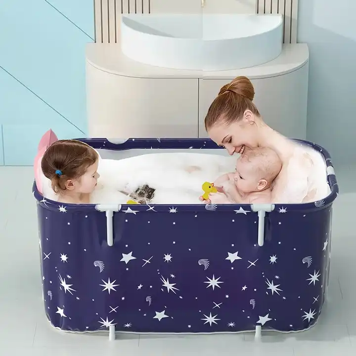 Portable Bathtub Folding Bath Bucket Thicken Shower Barrel Large