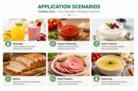Gomme xanthane, additif alimentaire, épaississant et stabilisant pour les boissons et les sauces