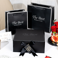 Coffrets cadeaux de luxe, emballage personnalisé, impression personnalisée, carton rigide carré noir, boîtes pliantes pour bijoux, cadeaux de mariage, cosmétiques, boîtes en papier