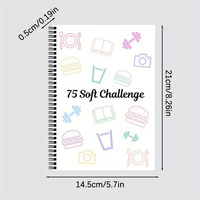 Myway A5 Taille 70 pages Livre à spirale personnalisé 75 jours Carnet de défi pour la perte de poids Plan de fitness Livre à spirale