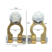 2pcs EL négatif et positif batterie cuivre Terminal Pile Head Clamp Clips Connect