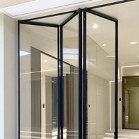 Porte pliante multi-chambres en verre trempé double, isolation acoustique et énergétique pour villa résidentielle