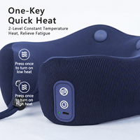 Oreiller chauffant vibrant rechargeable Kolendy, massage 4 points, 2 niveaux de chaleur, mousse à mémoire de forme pour soulager les douleurs cervicales - Voyage et maison