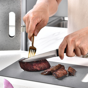 4 Mảnh ngăn ngừa ô nhiễm chéo biểu tượng thực phẩm rơm lúa mì nhựa thớt cắt Board thiết lập với lưu trữ đứng - Product Image 4