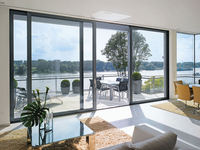 Porte coulissante intérieure en aluminium Wanjia, design moderne, portes en verre pour patio