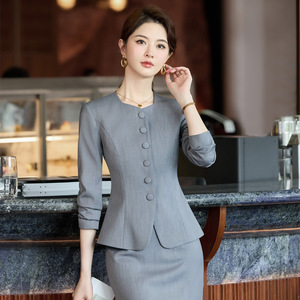 Women's Suit Set White Blazer Skirt Pants Professional Workwear Commute Anti-Wrinkle Polyester Satin Elegant Office Wear - Product Image 2